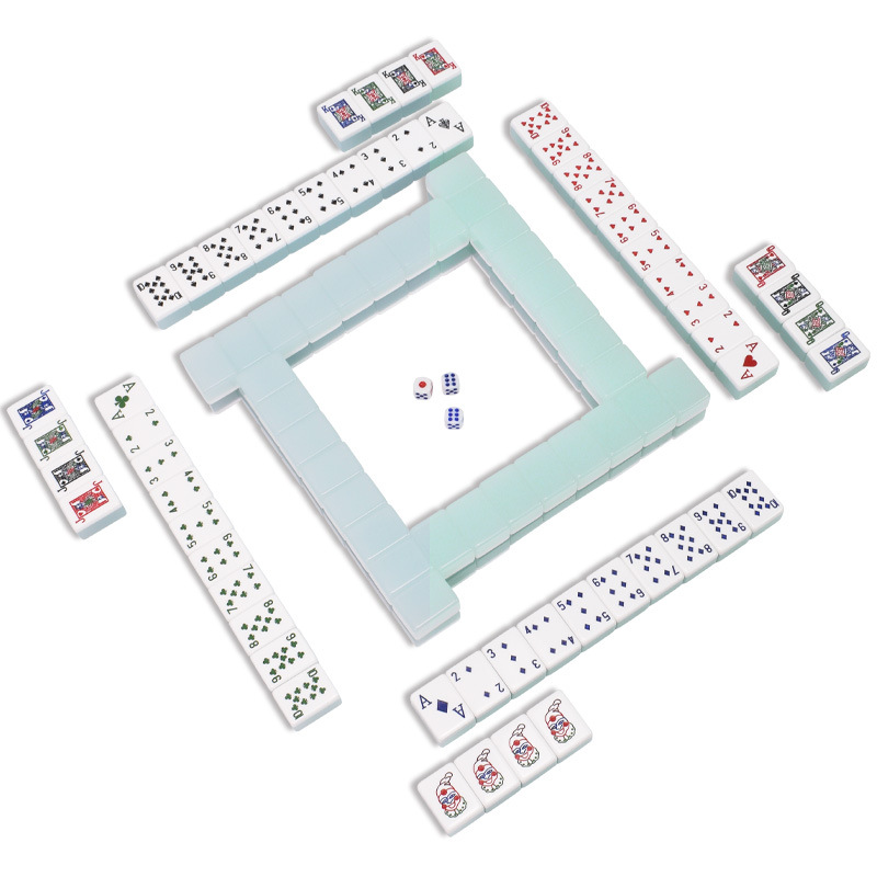 Metal Finish Mahjong Tiles Set