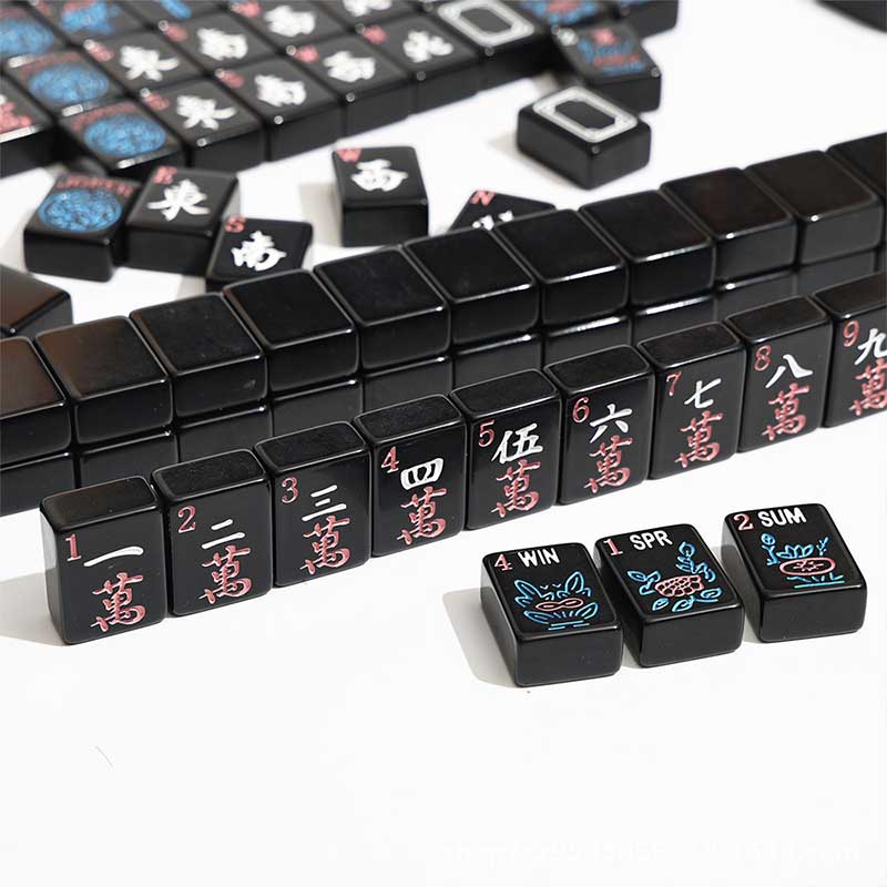acrylic mahjong tiles custom colors logo printing set