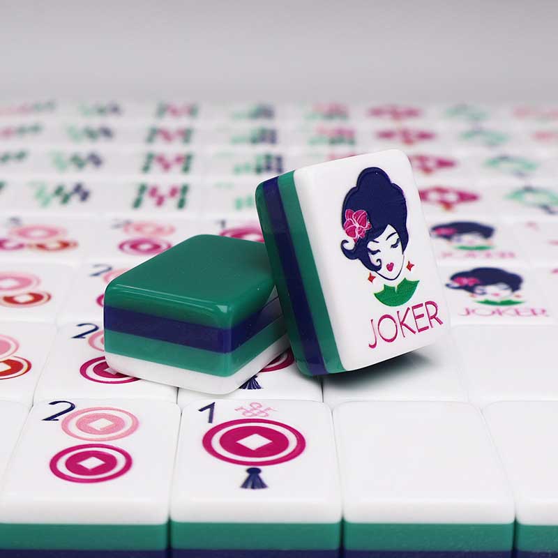 luxury custom mahjong tiles full color artwork premium set