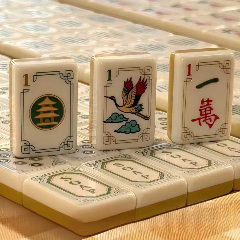 metallic mahjong tiles custom logo luxury finish set