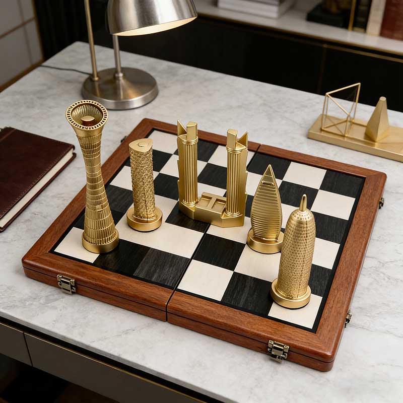 Custom Antique Style Chess Set