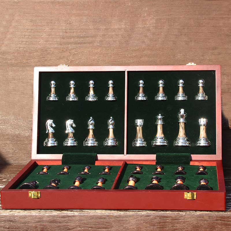 Custom Inlaid Wooden Chess Set